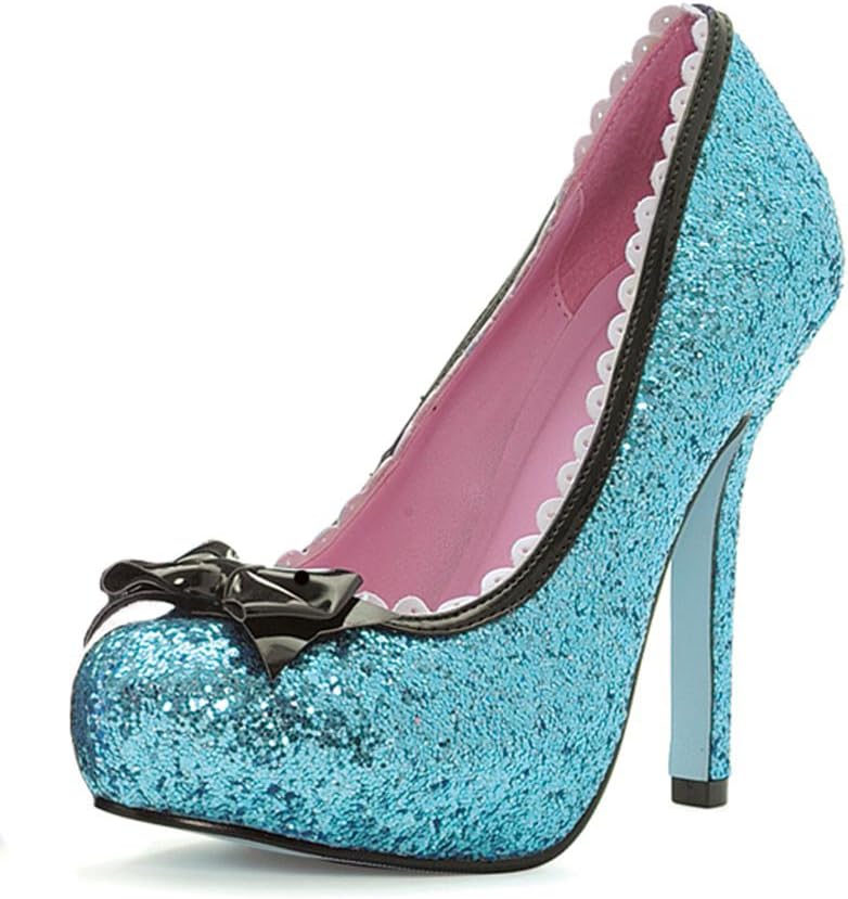 Leg Avenue 5001 - Princess 5 Zoll Glitzer Pump Schuh, Grösse 8, blau