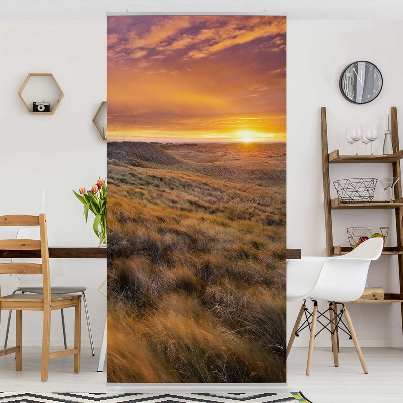 Bilderwelten Raumteiler Sonnenaufgang am Strand auf Sylt 250x120cm mit transp. Halterung 250 x 120cm