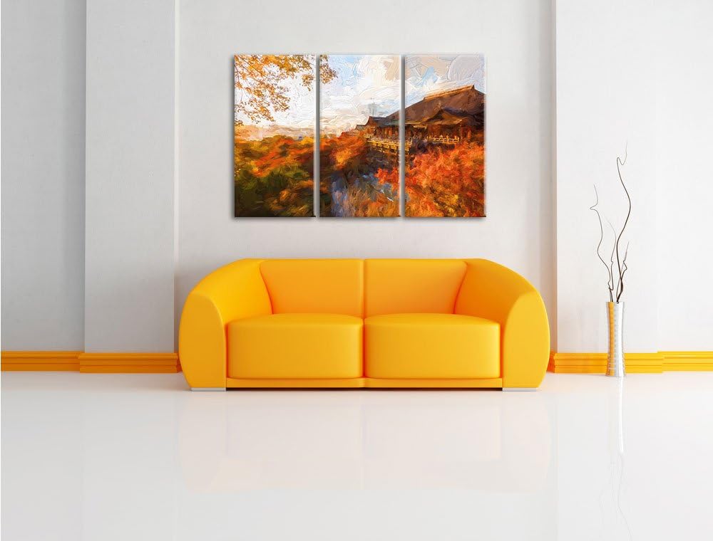 Pixxprint Majestätisches Japanisches Gebäude als Leinwandbild/Grösse: 3 Teilig (120x80 cm) cm/Wandbi