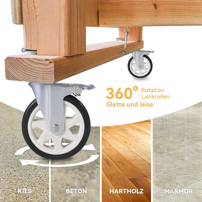BAOLIHUI 4er Set Lenkrollen für Möbel 150MM Möbelrollen mit Bremse Schwerlastrollen 1000kg Schwerlas