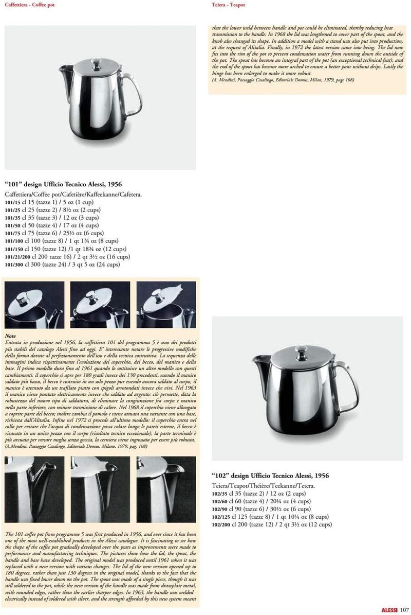 Alessi Kaffeekanne 15cl 15.5 x 11 x 7.8 cm, 15.5 x 11 x 7.8 cm