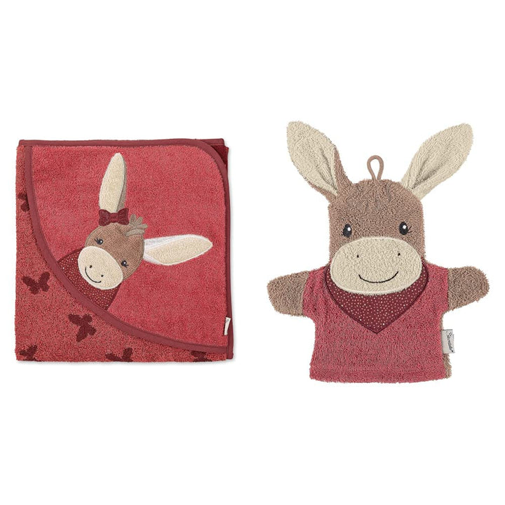 Sterntaler Kapuzenbadetuch 100x100 Emmily Schmetterlinge & Spiel-Waschhandschuh Emmily Bundle mit Sp