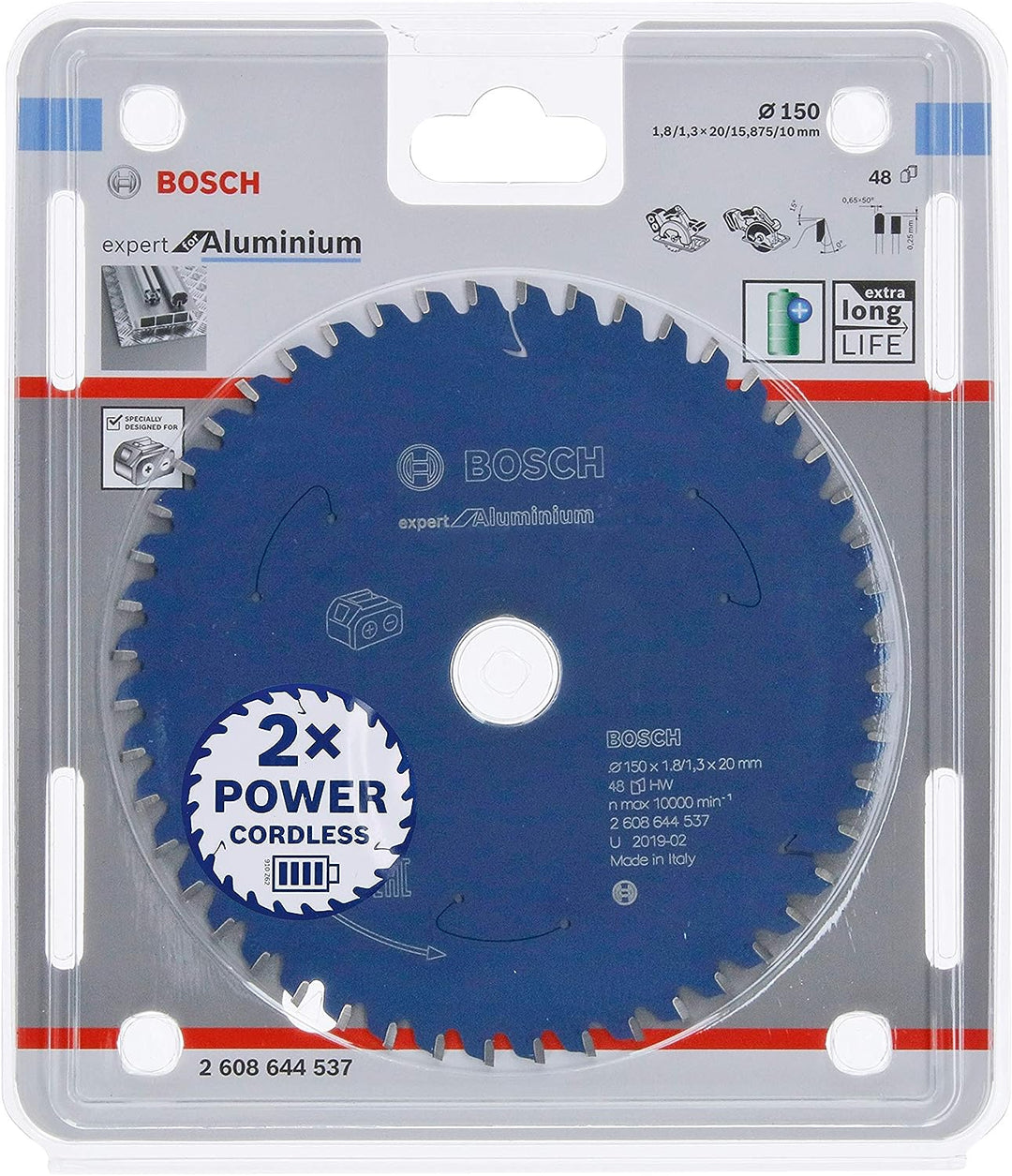 Bosch Accessories 1x Kreissägeblatt Expert for Aluminium (Aluminium, Sägeblatt Ø 150 x 20 x 1,8 mm,