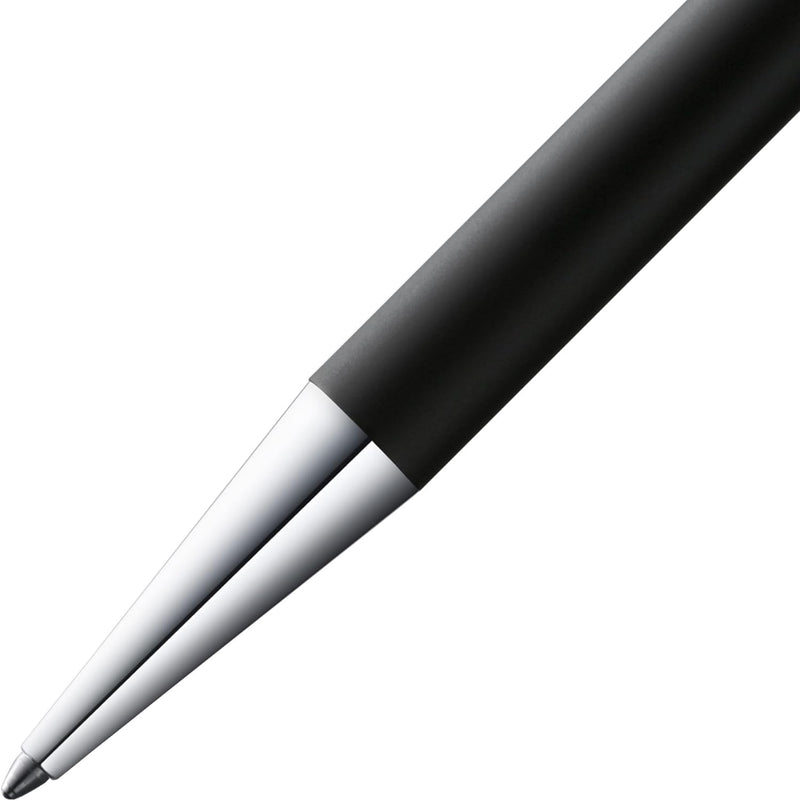 LAMY scala Kugelschreiber 280 – Kuli aus Edelstahl in der Farbe Schwarz, strichmattiert mit Drehmech