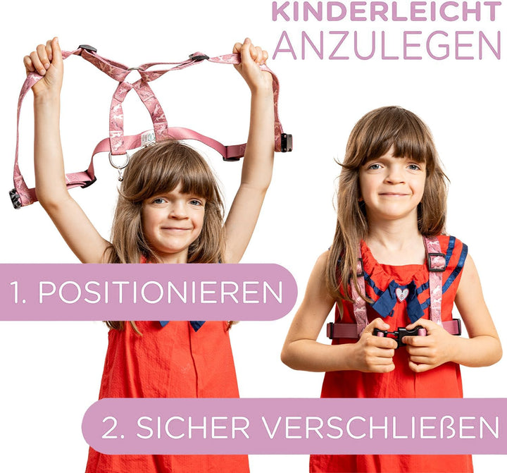 Jubi® Rosa Pferdeleine Kinder - grössenverstellbar für perfekten Sitz und Aufbewahrungsbeutel - Pfer