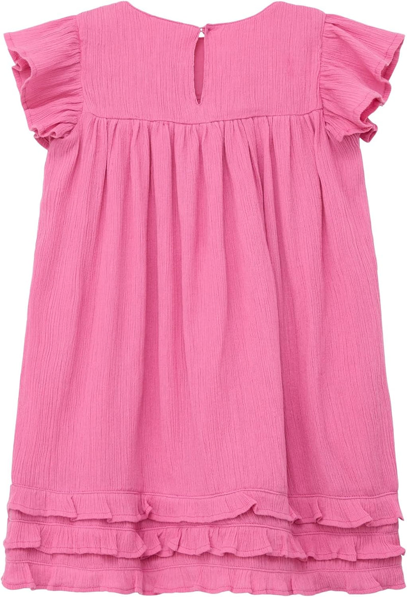 s.Oliver Mädchen Kleid mit Rüschen 122 Rosa, 122 Rosa