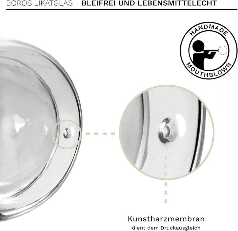 Creano doppelwandige Tee-Gläser, Cappuccino-Glas, Thermoglas Hummi im Kolibri Design, 6er Set, 250 m