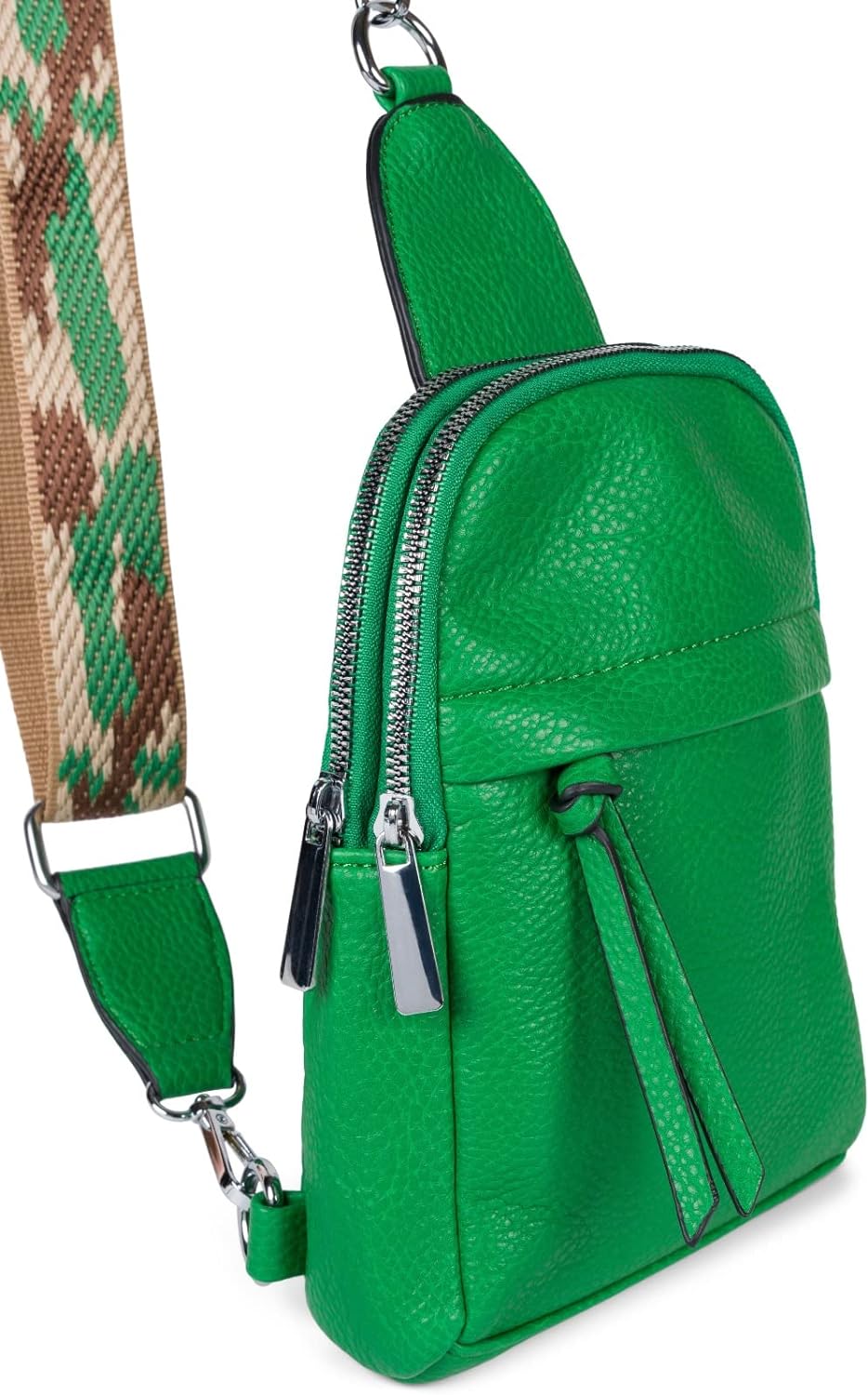 styleBREAKER Damen One Shoulder Rucksack, gemusterter Schultergurt, Einfarbige Crossbody Bag, Cityru