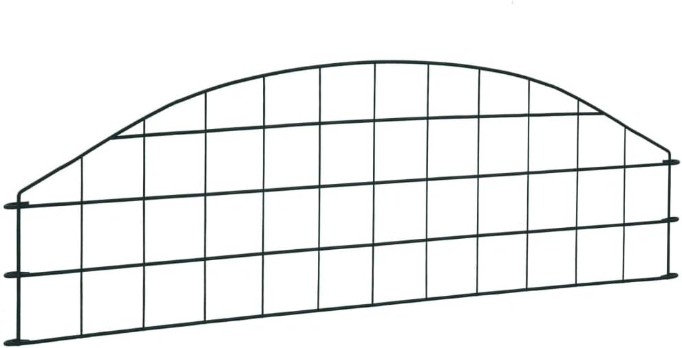 HOMIUSE Teichzaun-Set Oberbogen 77,3x26 cm Grün Gartenzaun Zaun für Hunde Gartentor Metall Zaun Gart