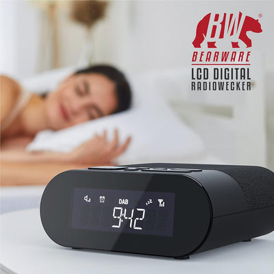 CSL - DAB+ Radiowecker DAB, UKW, Uhrenradio, Wecker mit Zwei einstellbaren Weckzeiten, Snooze-Funkti