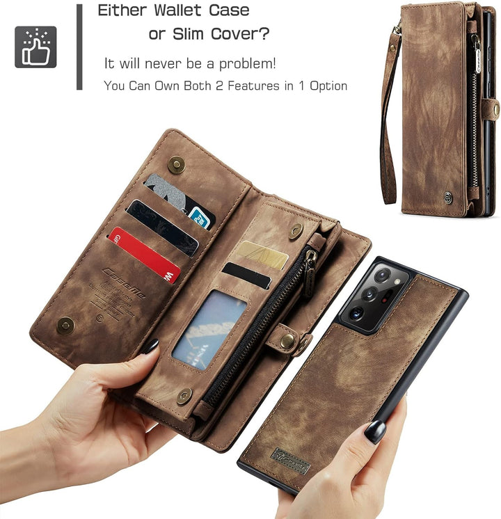 UFinetech Abnehmbar Magnetische Samsung Galaxy Note 20 Ultra Hülle Tasche Case Stylish Luxus TPU Led