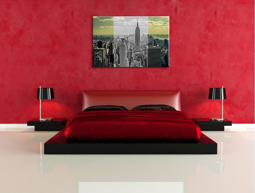 New Yorker Skyline mit Empire State Building schwarz/weiss Format: 100x70 auf Leinwand, XXL riesige