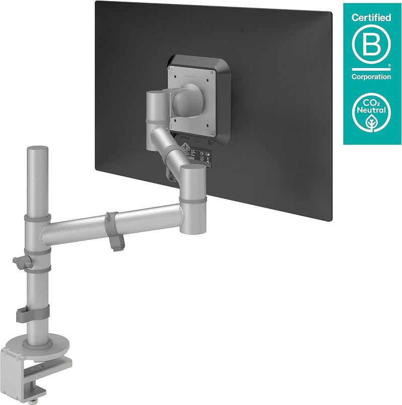 Dataflex Viewgo Monitorarm - Schreibtisch 122 Silber, Ergonomischer und platzsparender Monitorarm, m