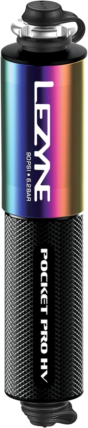 Lezyne Minipumpe CNC Pocket Drive Pro HV Neo Metallic/schwarz-glänzend 90PSI, 14,4cm