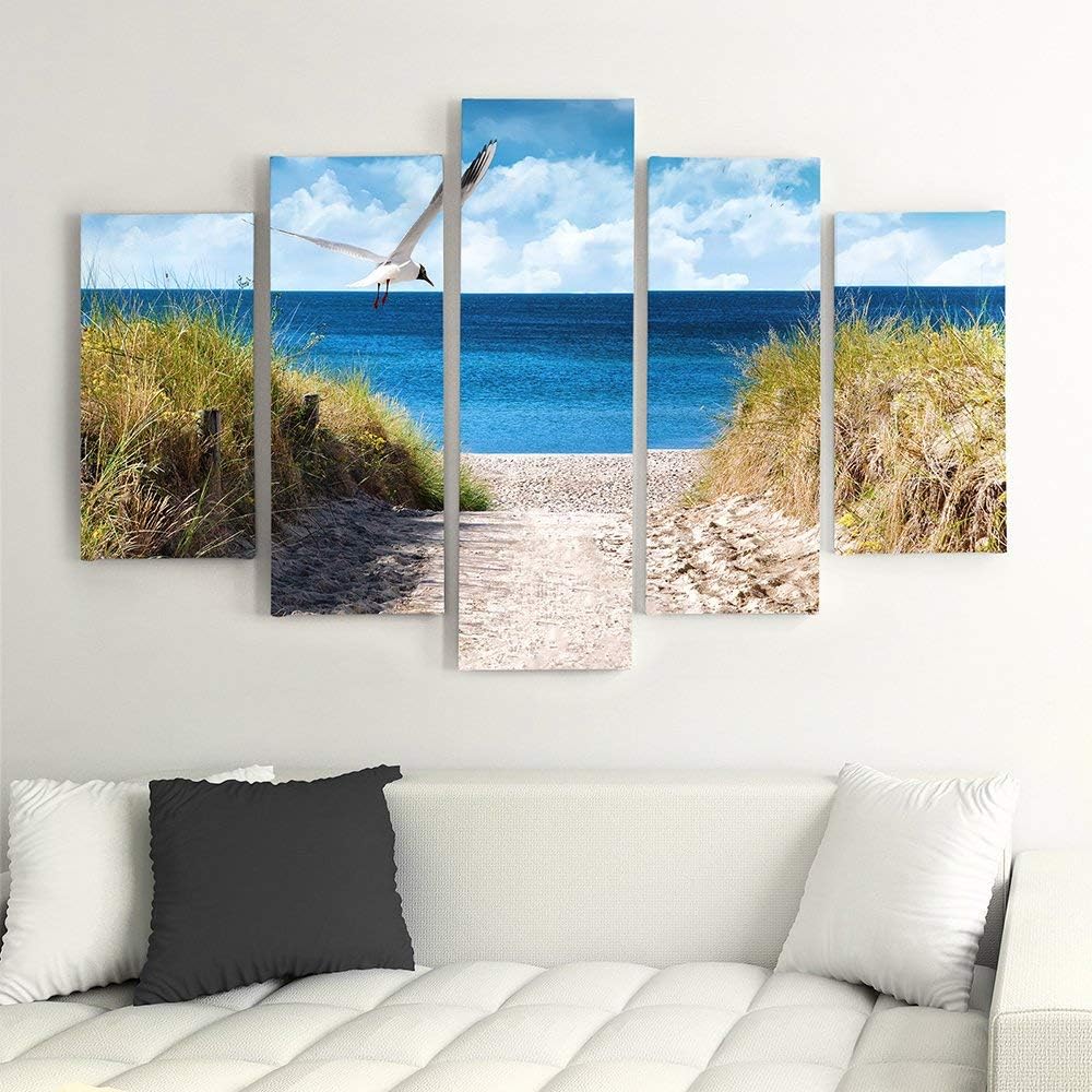 Feeby. Leinwandbild - 5 Teile - Bilder, Wand Bild, Wandbilder, Kunstdruck XXL, 5-Teilig, Typ A, 200x