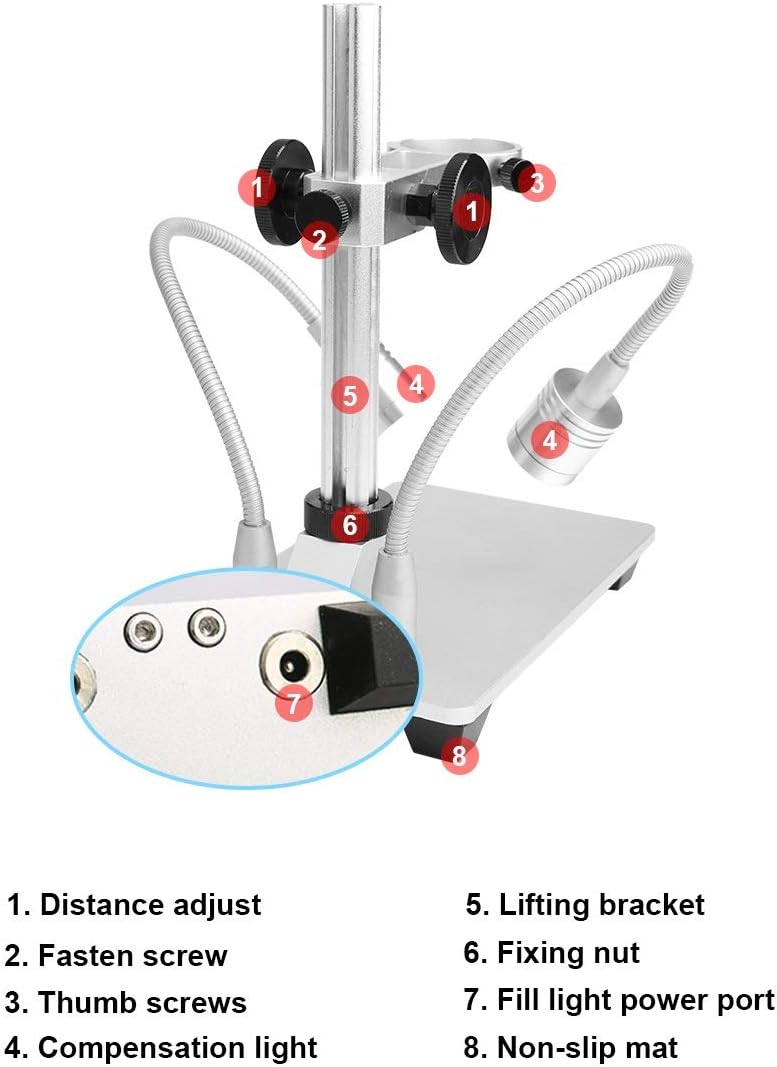 Jiusion Ständer mit 2 Lampen aus Aluminiumlegierung, universell verstellbar, professioneller Standha