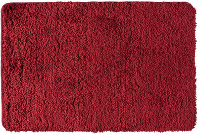 WENKO Badteppich Mélange Chili, 60 x 90 cm - Badematte, sicher, flauschig, fusselfrei, Polyester, 60