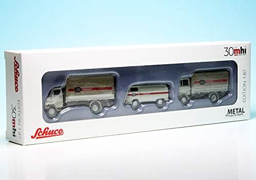 Schuco 452655300 H0 Mercedes Benz, Volkswagen, Hanomag 3er-Set DB Stueckgut MB L322, Hanomag F55, VW