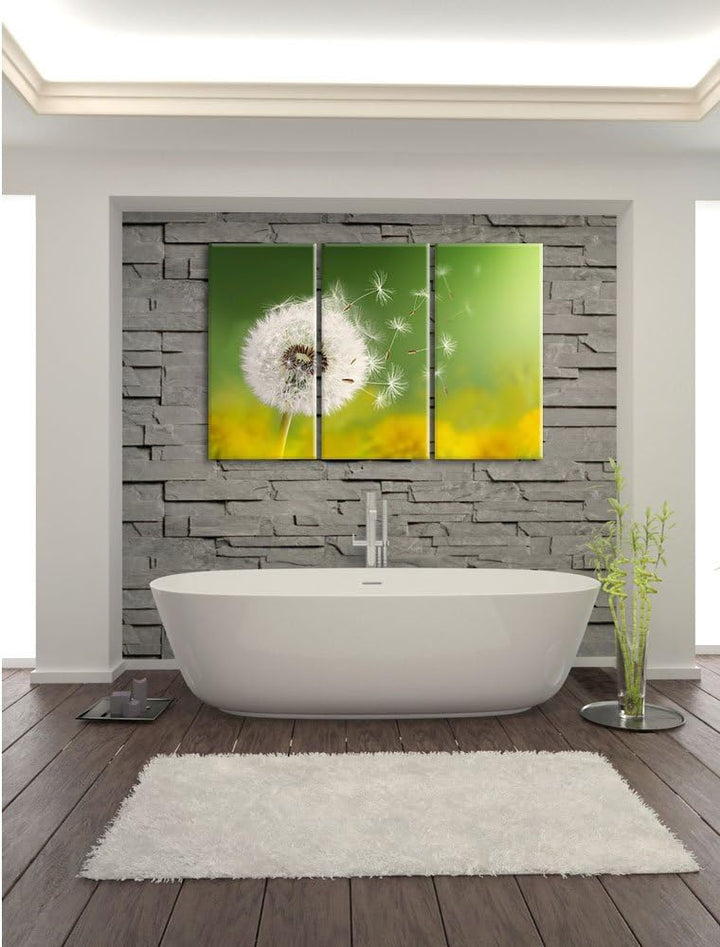 Pixxprint Löwenzahn Samen als Leinwandbild/Grösse: 3 Teilig (120x80) / Wandbild/Kunstdruck/fertig be