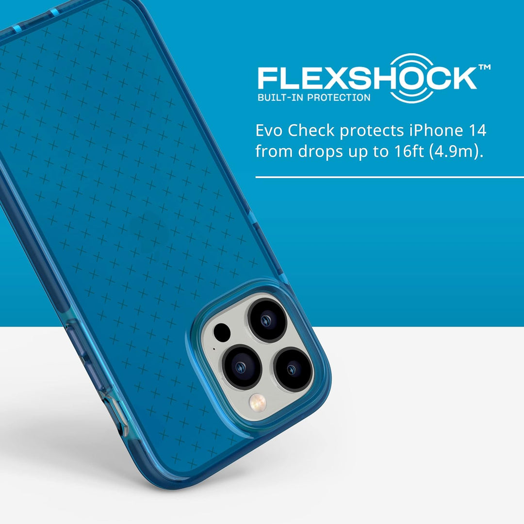 tech21 iPhone 14 Pro Max Evo Check - Stossdämpfende & schlanke Schutzhülle mit 16ft FlexShock Multi-