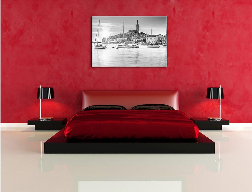 Pixxprint Kroatische Hafenstadt als Leinwandbild/Grösse: 100x70 / Wandbild/Kunstdruck/fertig bespann