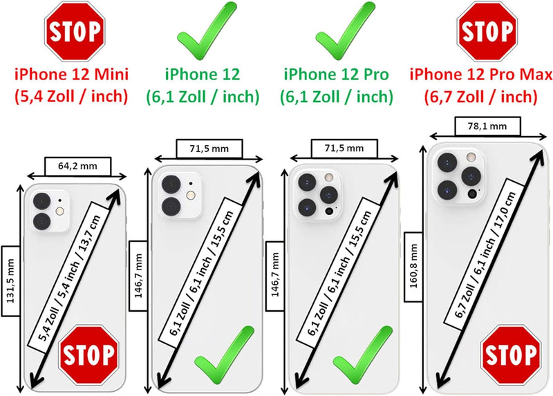 MELCKO Hülle passend für Apple iPhone 12 und iPhone 12 PRO (6,1 Zoll), Handyhülle mit beschichtetem