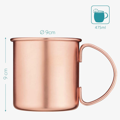 Navaris Moscow Mule Becher 4er Set - 4x Kupferbecher für Moskau Mule Gin Bier - Cocktail Mug Mule-Be