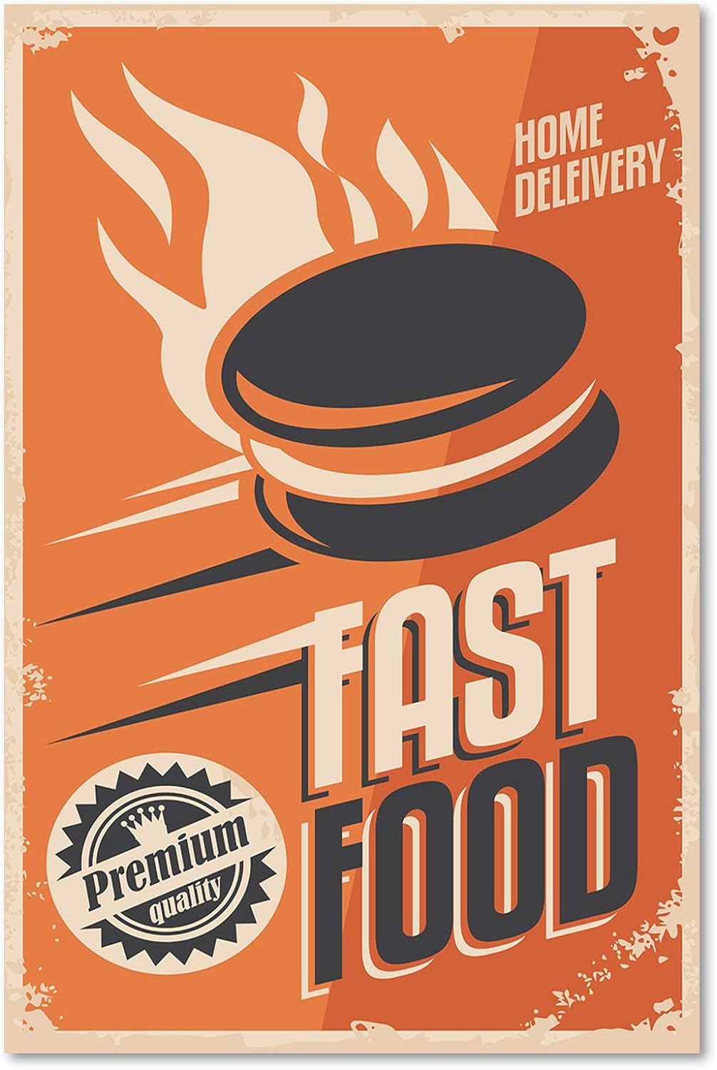 Feeby Wanddeko rostiges Schild Kunst modern Bilder Werbung Orange 60x90 cm Deco panel 60x80 cm Orang