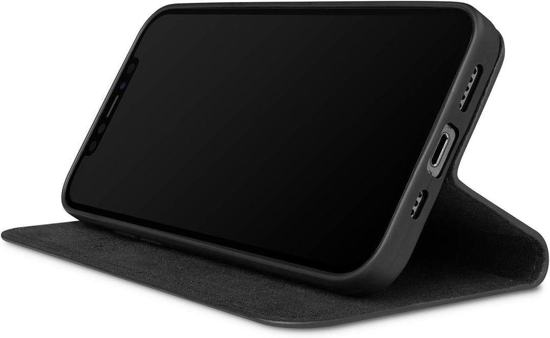 WIIUKA Lederhülle für iPhone 12/12 Pro Hülle - Travel - mit Kartenfach, extra Dünn, Premium Leder, m