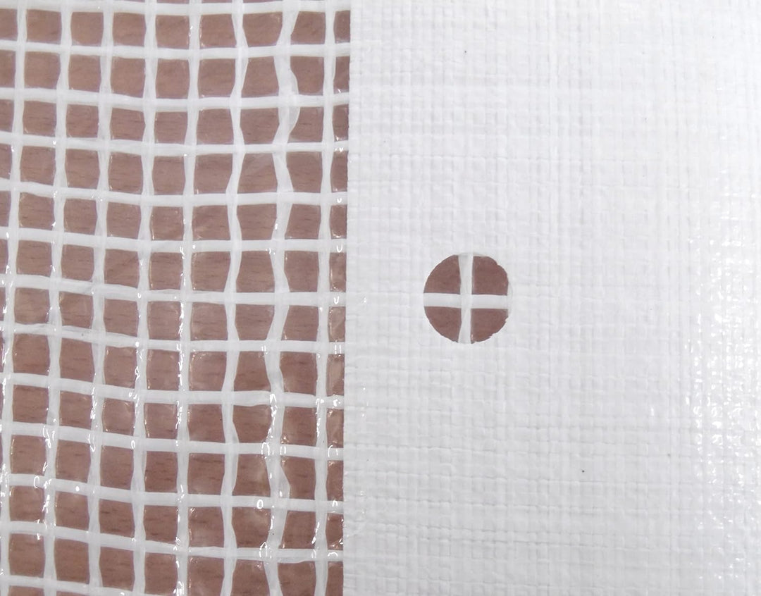 EXCOLO Gitterfolie 25m x 3,0m = 75m² transparent weiss Abdeckung Plane als Windschutz Sichtschutz We