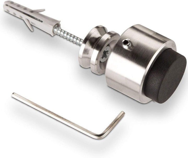 4 x STOPPLA Türstopper Arkon - ø 32 mm/Tiefe: 20 mm - Bodentürstopper echt Edelstahl 4 Stück - Arkon