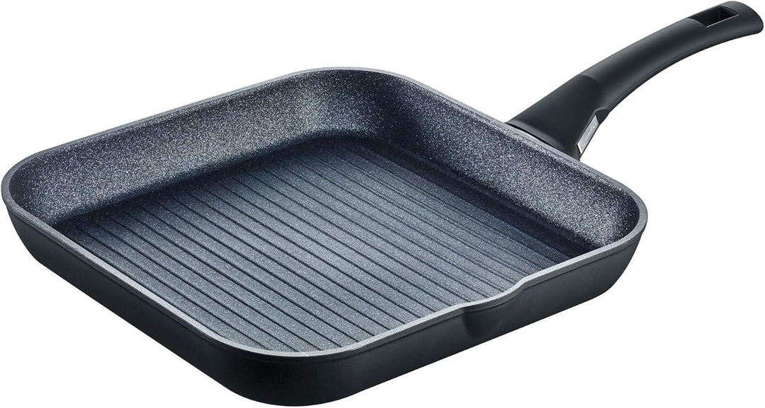 Berndes Grillpfanne Balance Enduro 28 cm, Induktion, Pfanne extrem kratzfest, Guss-Optik, antihaft b