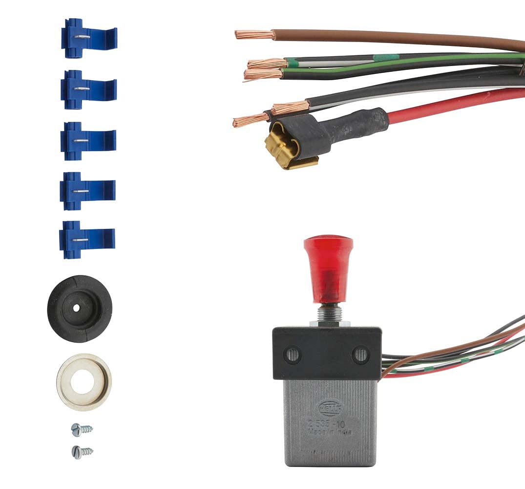 HELLA - Warnblinkschalter - Zugbetätigung - 12V - Einbau - Halogen - Kabel: 600mm - mit Glühlampe -