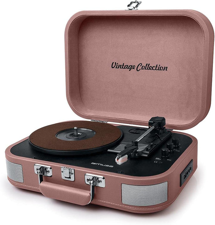 Muse MT-201 BTB - Muse Dreigang-Plattenspieler, Bluetooth, USB- und SD-Kartenleser, Pink