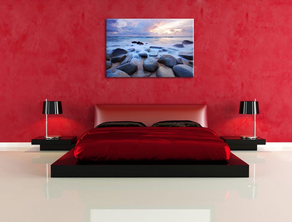 Romantisches Meer , Format: 100x70 auf Leinwand, XXL riesige Bilder fertig gerahmt mit Keilrahmen, K