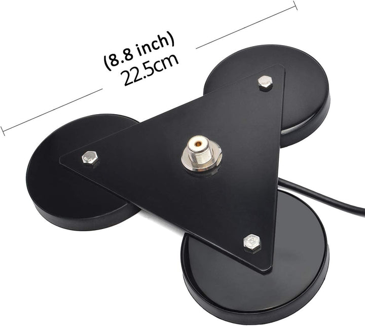 HYS CB-Antennen-Magnethalterung Magnetbasis 5 m RG58-Kabel, PL259-Stecker im Lieferumfang enthalten