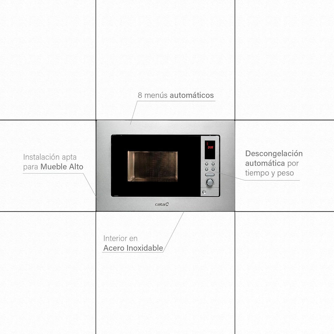 CATA MC20 D ENC MC 20 D Einbaumikrowelle, 1 tons, Rostfrei, mc 20 d