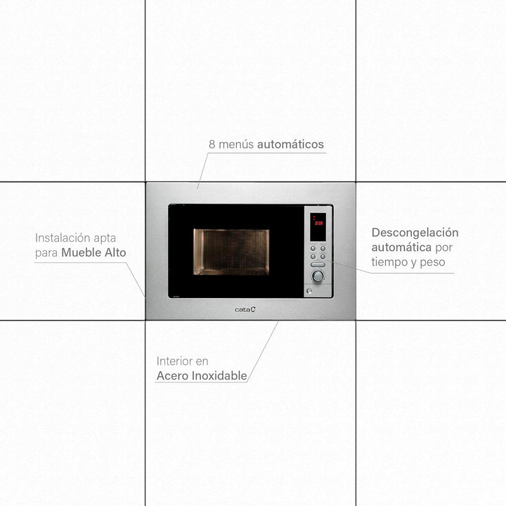 CATA MC20 D ENC MC 20 D Einbaumikrowelle, 1 tons, Rostfrei, mc 20 d