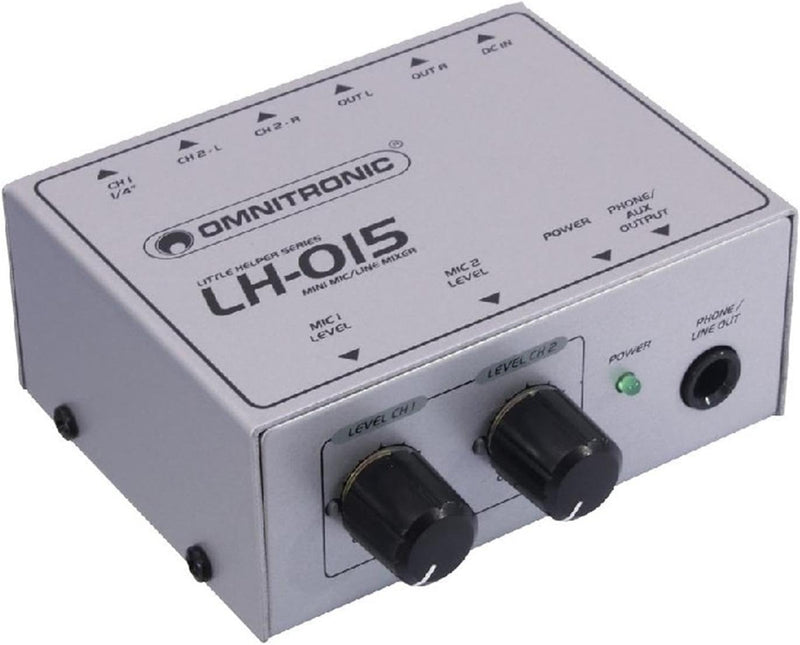 OMNITRONIC LH-015 2-Kanal Mic-Line-Mixer | 2-Kanal-Mikrofon-Line-Mixer im Miniaturformat