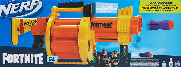 Nerf Fortnite GL Raketen-Blaster – Trommel, Pump-Action – enthält 6 Nerf Raketen – für Kinder, Jugen