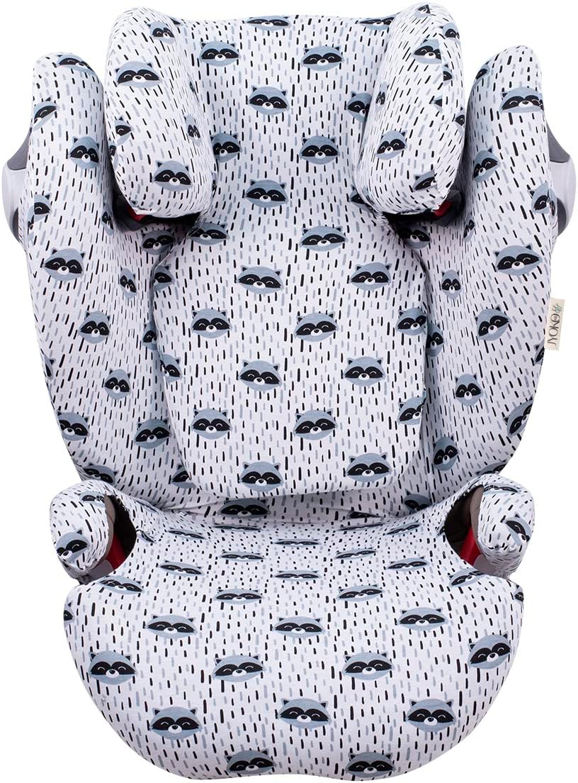 JYOKO Kids Bezug für Autositz Kompatibel mit Cybex Solution M und Pallas B - Fix (Raccoon), RACCOON