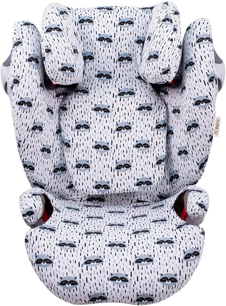 JYOKO Kids Bezug für Autositz Kompatibel mit Cybex Solution M und Pallas B - Fix (Raccoon), RACCOON