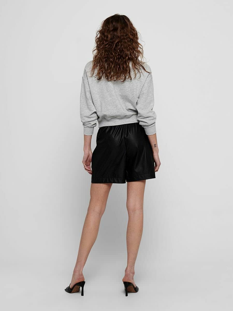 ONLY Female Sweatshirt Statement Llight Grey Melange
