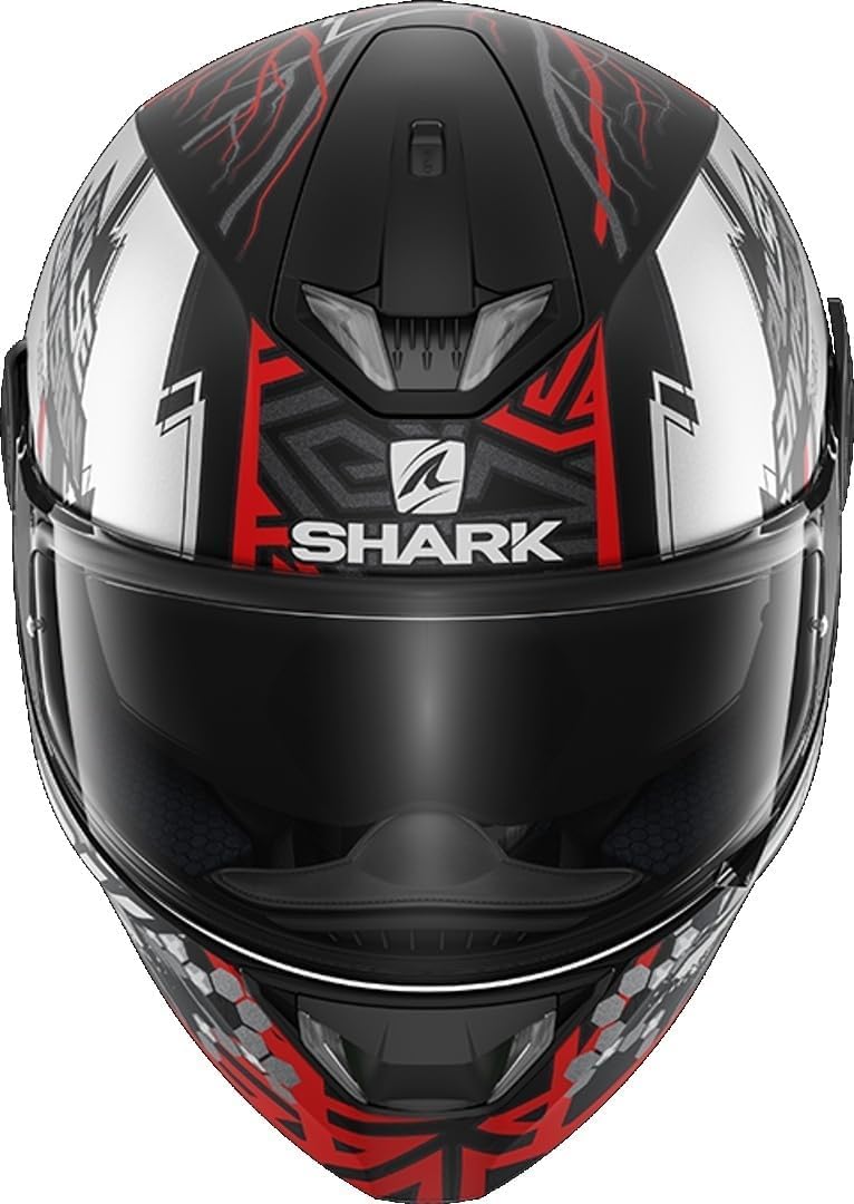 SHARK Herren NC Motorrad Helm, Schwarz/Weiss/Rot, XS XS Schwarz/Weiss/Rot, XS Schwarz/Weiss/Rot