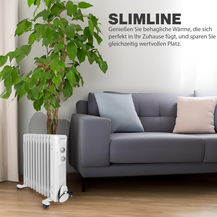 Clatronic® Ölradiator | Effiziente mobile Heizung | elektrische Heizung mit 11 Rippen | Radiator mit