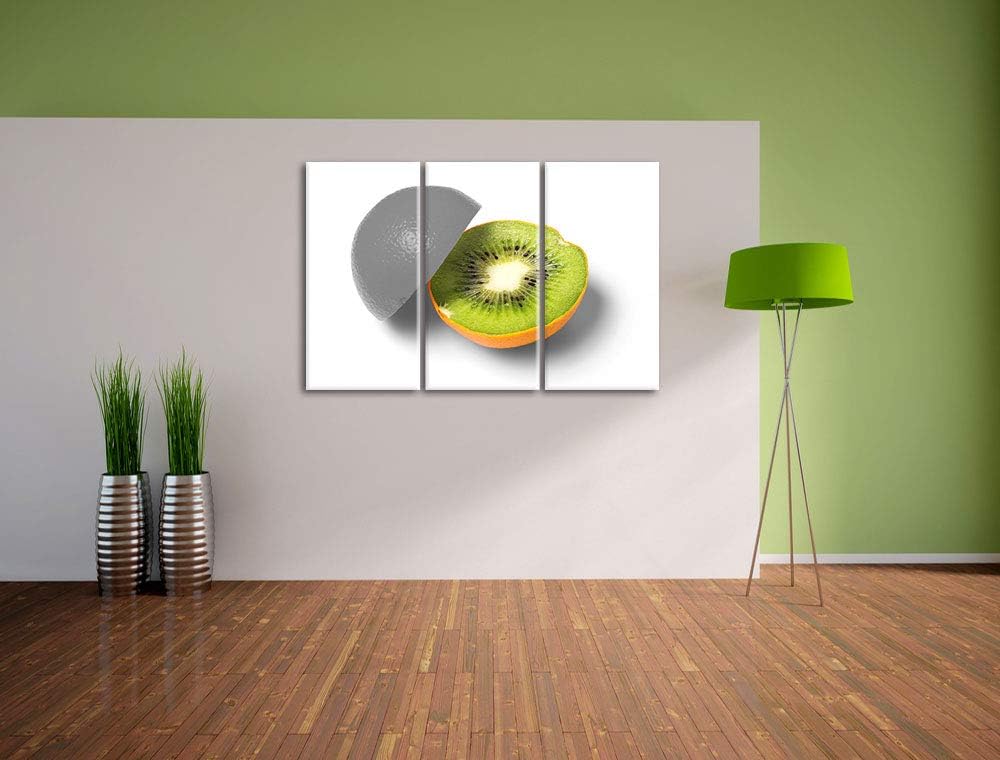 Orangen Kiwi Fruit Früchte Obst schwarz/weiss 3-Teiler Leinwandbild 120x80 Bild auf Leinwand, XXL ri