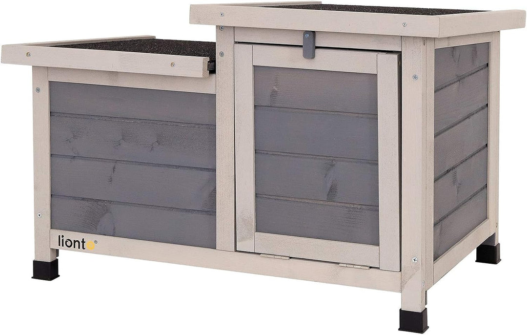 lionto Kaninchenstall aus Holz Kleintierhaus Nagerhaus Kleintierstall 70x43x45 cm, Haus