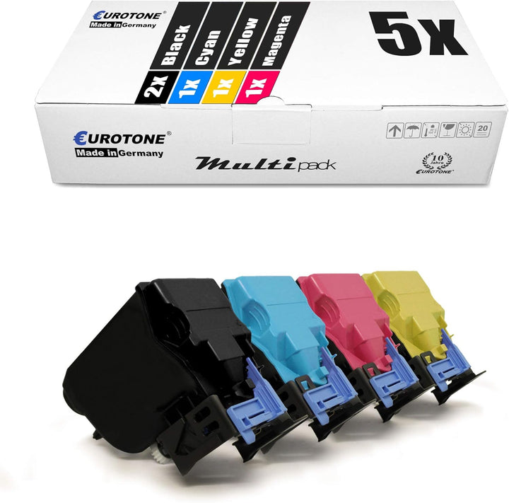Eurotone 5X Müller Printware Toner für Konica Minolta Bizhub C 25 ersetzt TNP27 Black Cyan Magenta Y