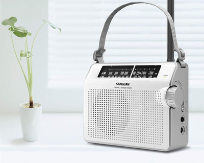Sangean PR-D6 tragbares Radio (UKW/MW-Tuner, Batterie/Netzbetrieb) weiss, weiss