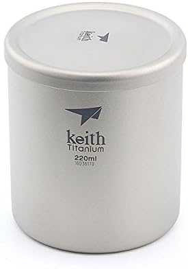 Keith 220 ml/600 ml Titan Becher Saugnapf Doppelwandig Ultraleicht Titan Becher Tassen Leichte Tragb